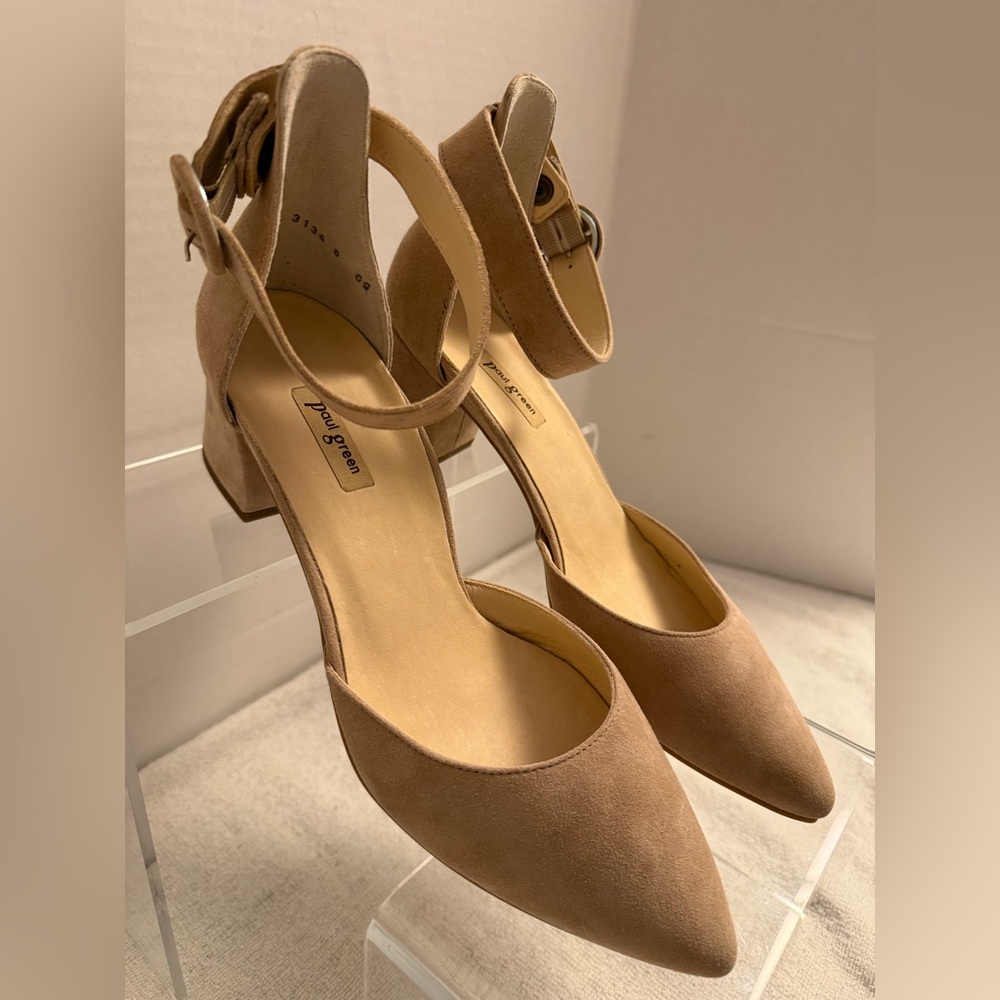 Paul Green Suede Ankle Strap Block Heel Pumps | Size 9 | NWT